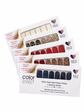 Color Street Red, Nude & Leopard/Zebra Print Nail Strips